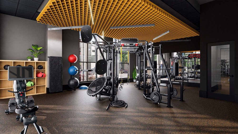 Fitness center in in Boise apartment complex